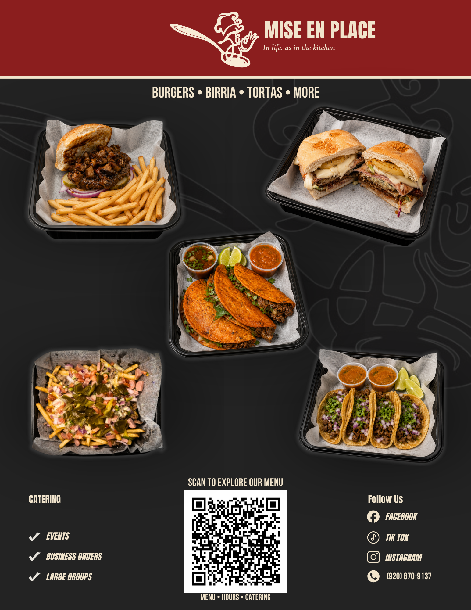 Flyer design, version one, red header only